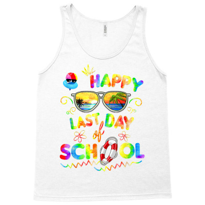 Happy Last Day Of School Sunglasses Beach Summer Vacation T Shirt Tank Top Designed By Jahmayawhittle