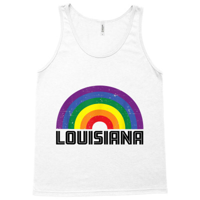 Louisiana Lgbtq Distressed Gay Rainbow T Shirt Tank Top Designed By Durwa552
