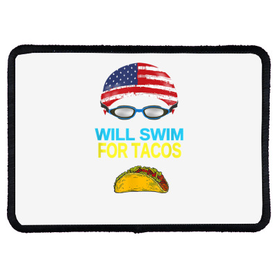 Swim Swimmer T Shirt Funny Swimming Goggles Cap Tacos Tee Rectangle Patch Designed By Gaelwalls