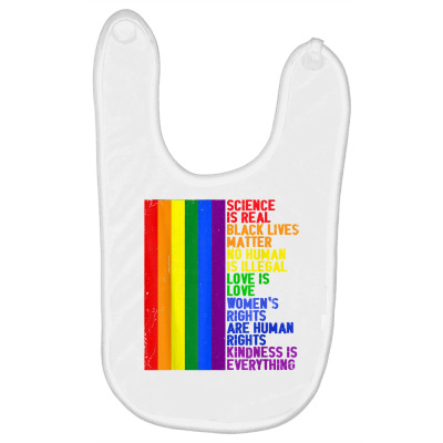 Retro Lgbt Rainbow Pride Flag Love Is Love T Shirt Baby Bibs Designed By Butledona