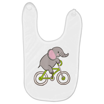 Cute Elephant On A Bicycle T Shirt Baby Bibs Designed By Crich34