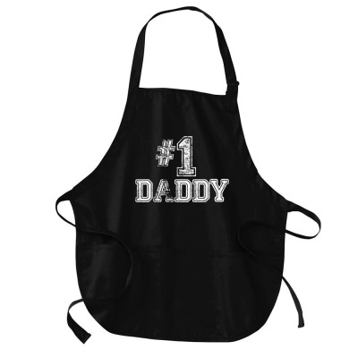 Mens 1 Daddy Dad T Shirt   Number One Father's Day Gift Tee Medium-length Apron Designed By Saldeenshakir