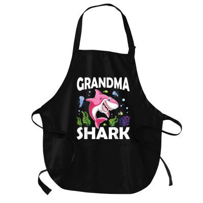 Cute Love Smile Nice Fish Grandma Shark In The Sea Tshirt Medium-length Apron Designed By Crich34