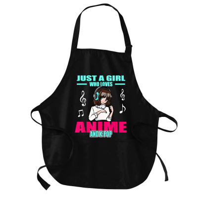 Just A Girl Who Loves Anime & K Pop Korean Manga Lover Gift T Shirt Medium-length Apron Designed By Townscisn