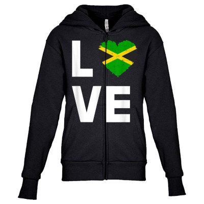 I Love Jamaica Shirt I Heart Jamaica Jamaican Love Jamaica T Shirt Youth Zipper Hoodie Designed By Destifrid