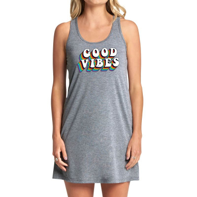 Good Vibes Rainbow Art Tank Dress Designed By Bettykumar