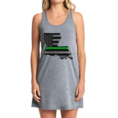 Louisiana Thin Green Line Flag Federal Agent T Shirt Tank Dress Designed By Durwa552