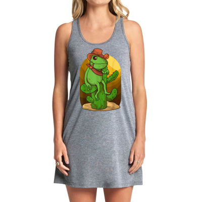 Frog Cowboy Funny Cottagecore Amphibian Western Toad T Shirt Tank Dress Designed By Marsh0545
