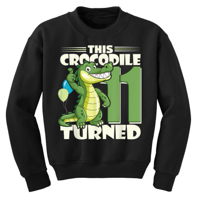 The Crocodile Turned 11 Year Boy 11th Birthday Alligator T Shirt Youth Sweatshirt Designed By Mendosand