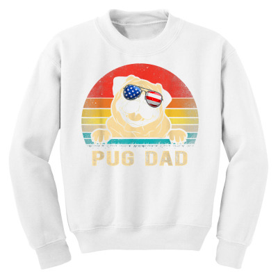 Retro Vintage Pug Dad Dog Lover Fathers Day T Shirt Youth Sweatshirt Designed By Butledona