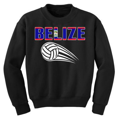 Belize Volleyball Fans Jersey   Belizean Flag Sport Lovers T Shirt Youth Sweatshirt Designed By Darelychilcoat1989