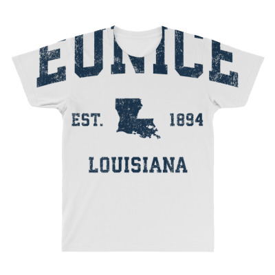 Eunice Louisiana La Vintage Sports Design Navy Print T Shirt All Over Men's T-shirt Designed By Dinyolani