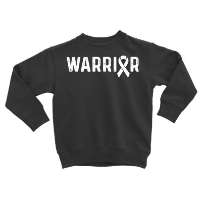 Lung Cancer Awareness Products White Ribbon Warrior T Shirt Toddler Sweatshirt Designed By Danai353