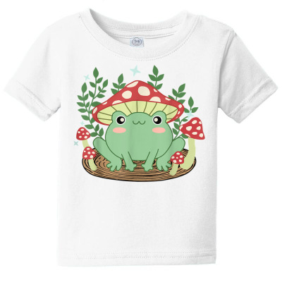 Cute Kawaii Cottagecore Aesthetic Fungi Mushroom Hat Frog T Shirt Baby Tee Designed By Kaylasana