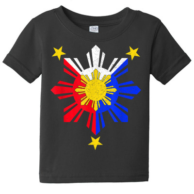 Pinoy Filipino Philippine Flag Sun T Shirt Baby Tee Designed By Mikalegolub95