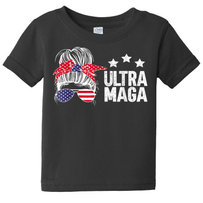 Pro Trump Ultra Mega Messy Bun T Shirt Baby Tee Designed By Jessekaralpheal