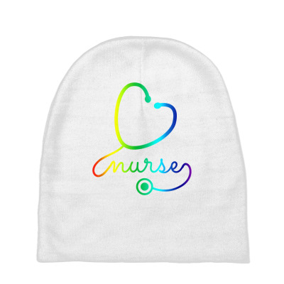 Nurse Stethoscope I Love Nurses Rainbow T Shirt Baby Beanies Designed By Barbegibb