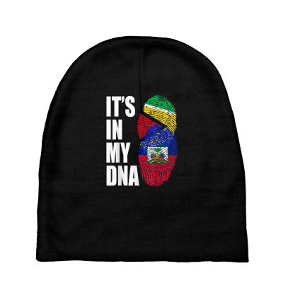 Haitian And Guyanese Mix Dna Flag Heritage T Shirt Baby Beanies Designed By Yurikelo