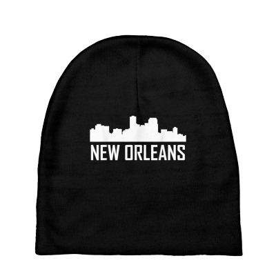 New Orleans Louisiana Skyline Silhouette T Shirt Baby Beanies Designed By Durwa552