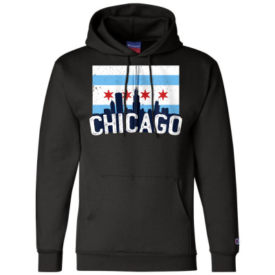 Chicago Skyline City Flag Illinois Souvenir Gift Zip Hoodie Champion Hoodie Designed By Stoutsal3223