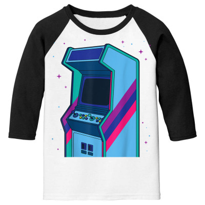 Gaming Arcade Machine Classic Console Retro Gamer Gifts T Shirt Youth 3/4 Sleeve Designed By Edenkait