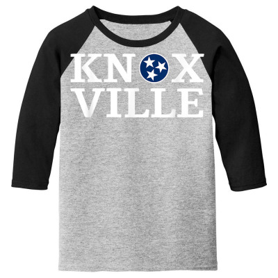 Knoxville Tennessee Flag Shirt Blue And White Tn State Tee Youth 3/4 Sleeve Designed By Emly35