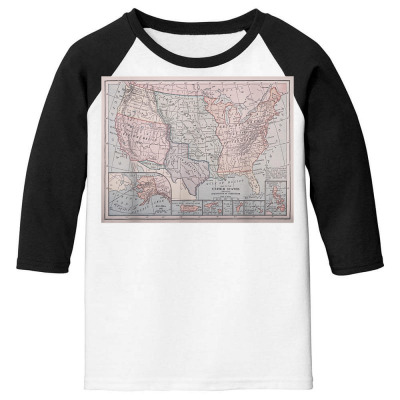 Historic United States Territory Annexations Map (1923) T Shirt Youth 3/4 Sleeve Designed By Dinyolani