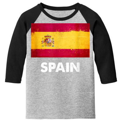 Spain Flag Shirt  Spaniard T Shirt Youth 3/4 Sleeve Designed By Isiszara