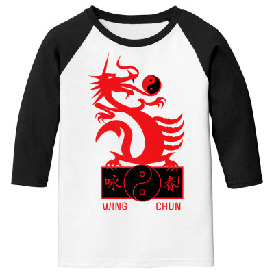 Dragon Wing Chun Kung Fu Premium T Shirt Youth 3/4 Sleeve Designed By Wallack3453