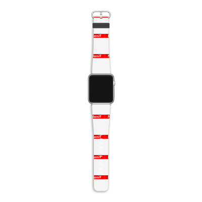 Nani (what)  Japanese T Shirt Aesthetic White On Red Apple Watch Band Designed By Danai353