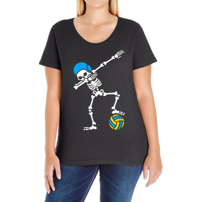 Funny Dab Dabbing Skeleton Water Polo Halloween Swim T Shirt T Shirt Ladies Curvy T-shirt Designed By Marsh0545