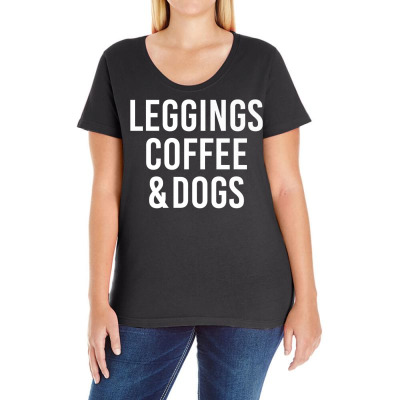 Leggings Coffee & Dogs T Shirt Women Running Yoga Clothing Ladies Curvy T-shirt Designed By Emly35