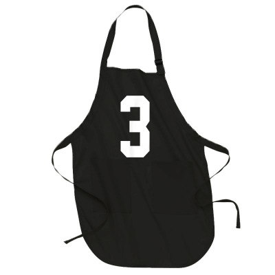 Number 3 Jersey Style White Print T Shirt Full-length Apron Designed By Danai353