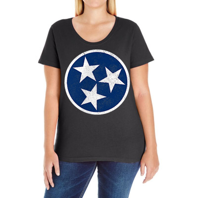 Tennessee Flag Pride Vintage Fan Patriotic Nashville T Shirt Ladies Curvy T-shirt Designed By Quillanarenos