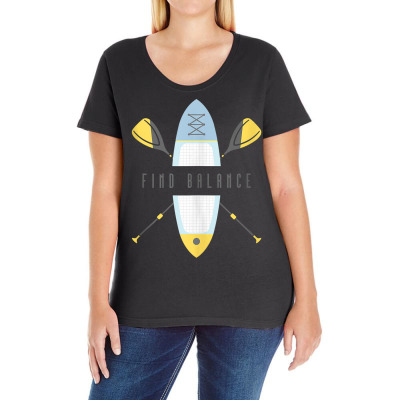 Sup Stand Up Paddle Board Find Balance Tank Top Ladies Curvy T-shirt Designed By Isiszara