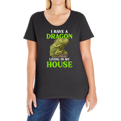 I Have A Bearded Dragon Living In My House Reptile Pet Gift T Shirt Ladies Curvy T-shirt Designed By Yurikelo