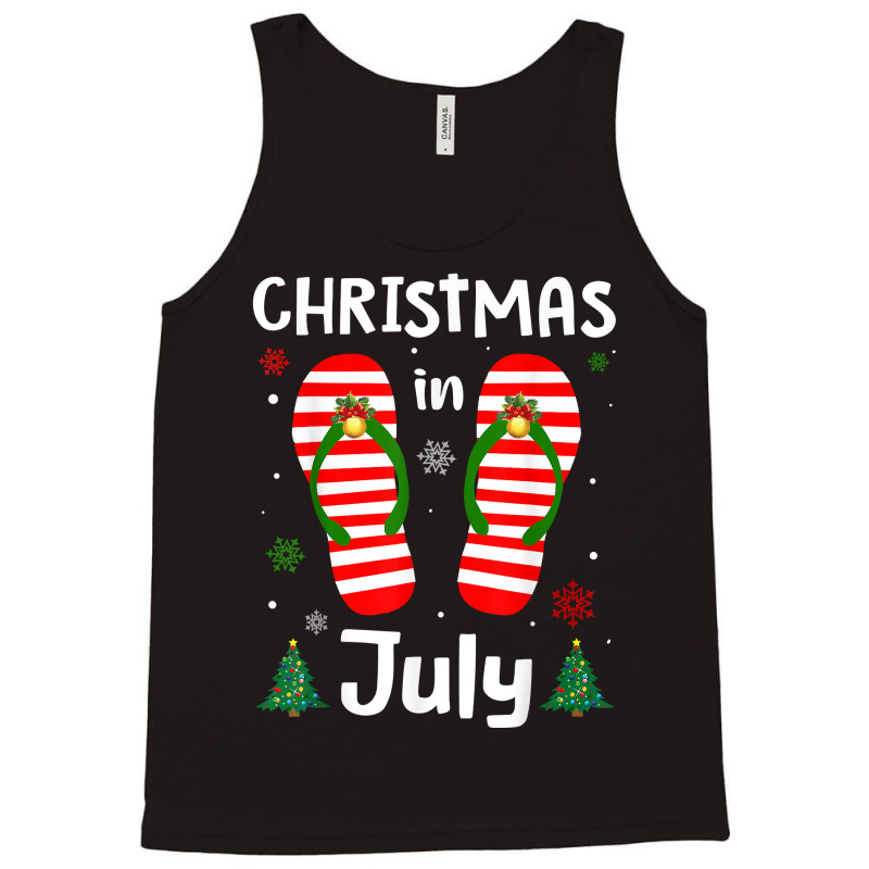 Christmas In July Flip Flops Funny Beach Summer Gifts Girls T Shirt Tank Top | Artistshot