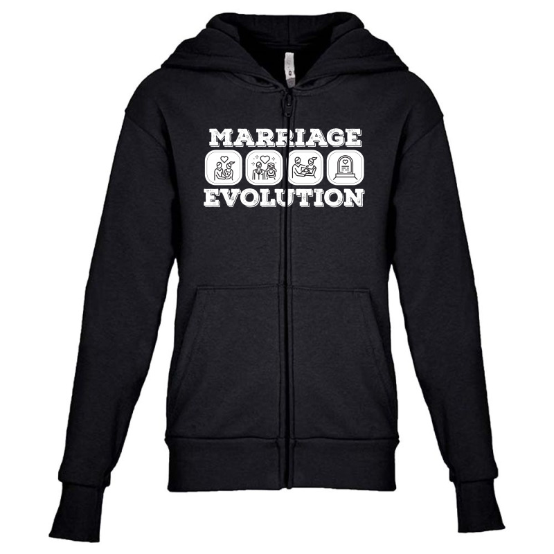 Marriage Evolution Youth Zipper Hoodie by rardesign | Artistshot