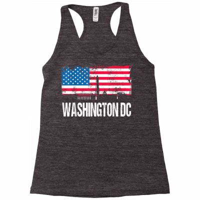 Vintage Us Flag American City Skyline Washington Dc T Shirt Racerback Tank Designed By Isiszara