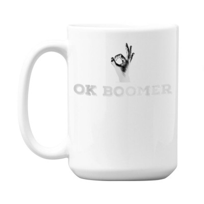 Ok Boomer Fingers White T Shirt 15 Oz Coffee Mug Designed By Emly35