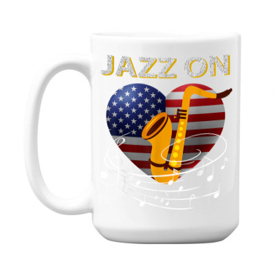 Patriotic Jazz On Music Flag Heart Saxophone Louisiana Gift T Shirt 15 Oz Coffee Mug Designed By Dinyolani