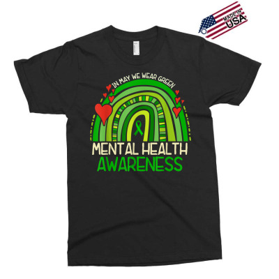 Rainbow In May We Wear Green Mental Health Awareness T Shirt Exclusive T-shirt Designed By Cornielin23