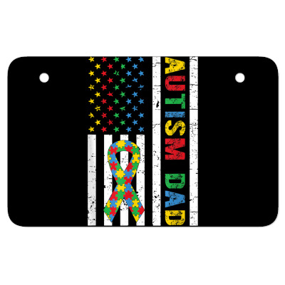 Mens Autism Dad American Flag Awareness Ribbon Colors Fathers Day T Sh Atv License Plate Designed By Valenlayl