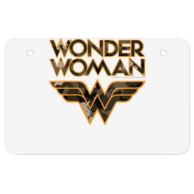Womens Dc Comics Wonder Woman Logo Camo Orange Outline V Neck T Shirt Atv License Plate Designed By Isiszara