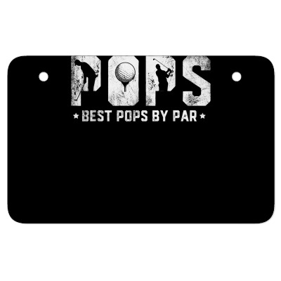 Mens Best Pops By Par Father's Day Golf T Shirt Atv License Plate Designed By Marsh0545