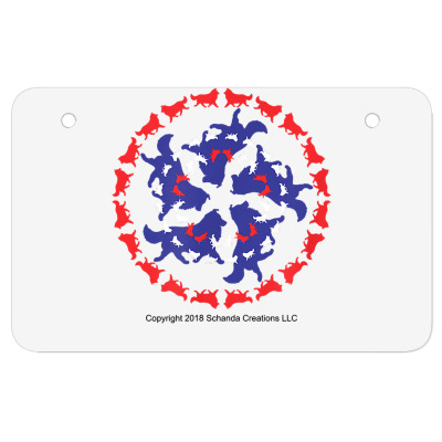Patriotic Wheel Of Sheltie Dogs In Red White Blue T Shirt Atv License Plate Designed By Emly35
