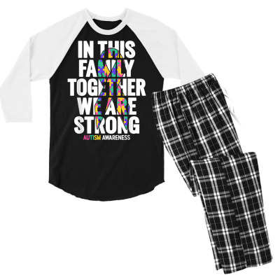 Autism Awareness Shirt Mom Dad Family Autism Awareness T Shirt Men's 3/4 Sleeve Pajama Set Designed By Deannpati