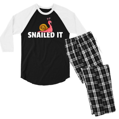 Snailed It Snail Gift Banana Slug T Shirt Men's 3/4 Sleeve Pajama Set Designed By Vaughandoore01