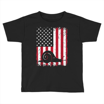 Vintage Snail American Flag Animals Lover Zookeeper Gift T Shirt Toddler T-shirt Designed By Saldeenshakir