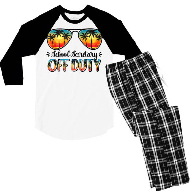 Sunglasses School Secretary Off Duty Summer Vibes Beach T Shirt Men's 3/4 Sleeve Pajama Set Designed By Kretschmerbridge